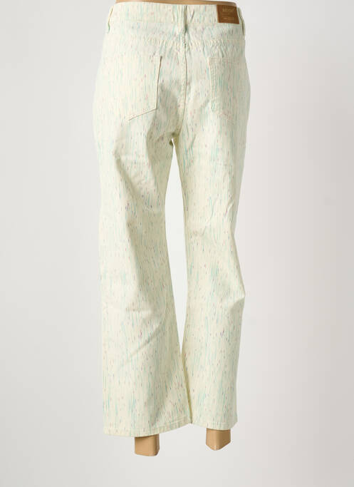 Pantalon 7/8 fermeture zippée sous rabat boutonné taille normale beige MEISÏE femme