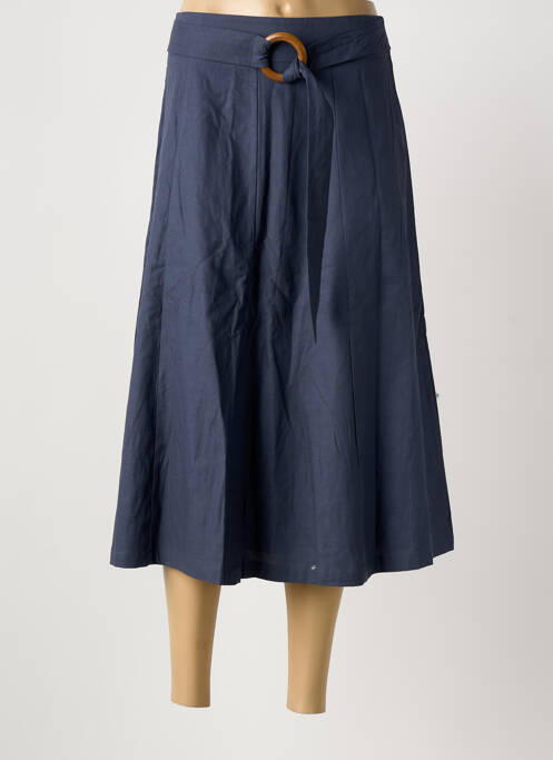 Jupe mi-longue coupe droite bleu MEISÏE femme