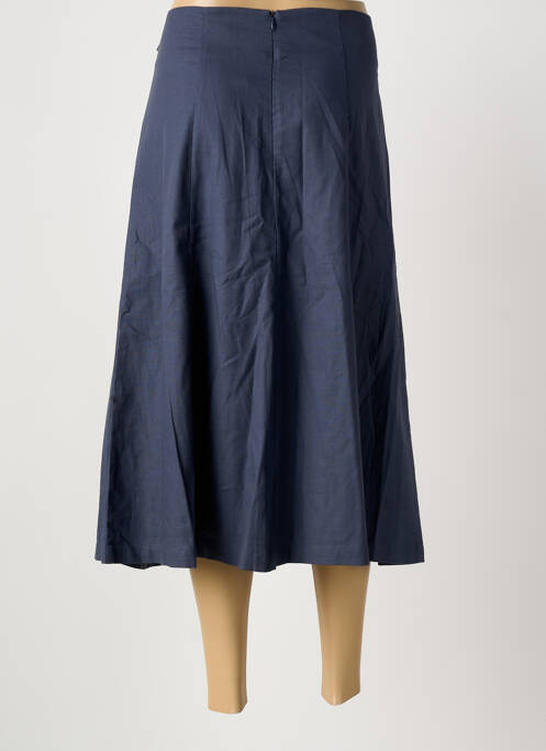 Jupe mi-longue coupe droite bleu MEISÏE femme