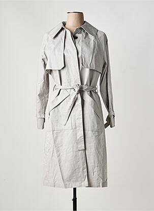Trench tissage popeline sans capuche gris ARTLOVE femme