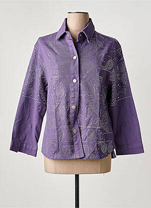 Veste casual col chemisier violet MEISÏE femme