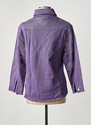 Veste casual col chemisier violet MEISÏE femme