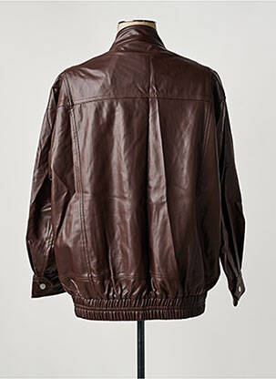 Veste simili cuir fermeture pressionnée marron ARTLOVE femme