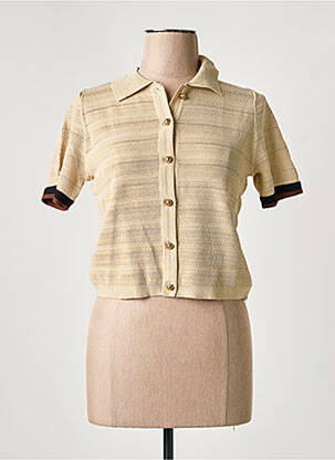 Gilet manches courtes fermeture boutonnée sur le devant beige ARTLOVE femme