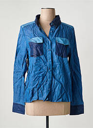 Chemisier coupe cintrée manches longues bleu ARTLOVE femme