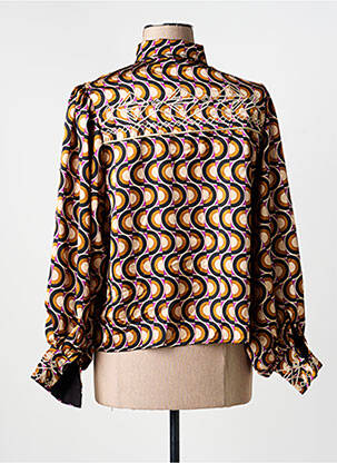 Chemisier coupe droite manches longues marron MEISÏE femme
