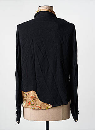 Chemisier tissage crêpe manches longues noir MEISÏE femme