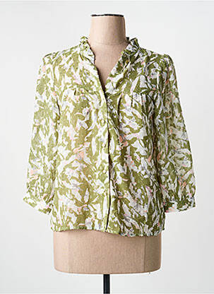 Chemisier tissage crêpe manches 3/4 vert ARTLOVE femme