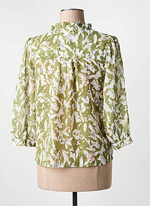 Chemisier tissage crêpe manches 3/4 vert ARTLOVE femme