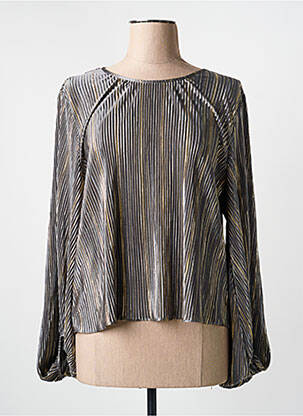 Blouse col rond manches longues gris MEISÏE femme
