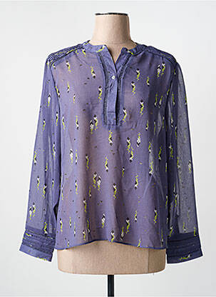 Blouse col rond manches longues bleu MEISÏE femme