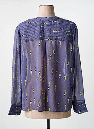 Blouse col rond manches longues bleu MEISÏE femme
