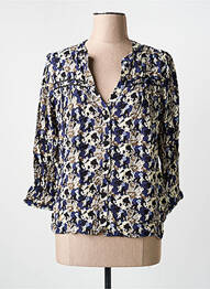 Chemisier coupe cintrée manches 3/4 bleu ARTLOVE femme