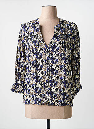 Chemisier coupe cintrée manches 3/4 bleu ARTLOVE femme