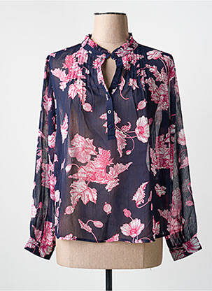 Blouse légère et transparente manches longues bleu ARTLOVE femme