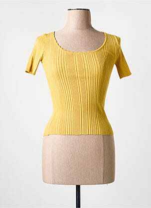 T-shirt stretch manches courtes jaune ARTLOVE femme