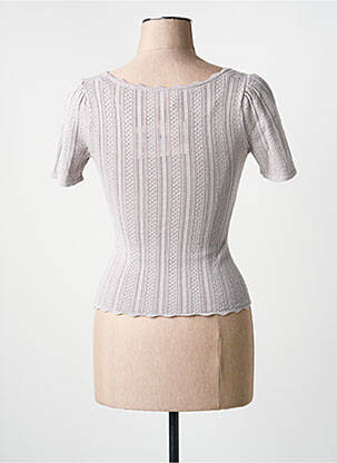 Pull stretch manches courtes argent ARTLOVE femme
