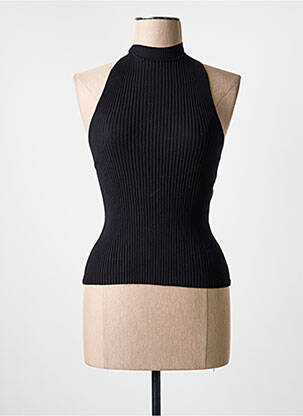 Pull stretch sans manche noir ARTLOVE femme