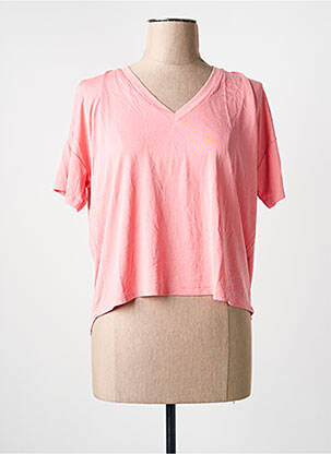 T-shirt col v manches courtes rose ARTLOVE femme