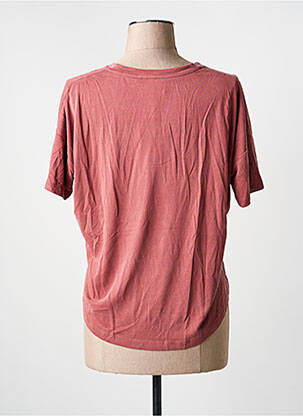 T-shirt col v manches courtes rose fonce ARTLOVE femme