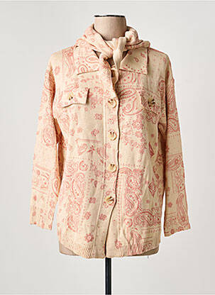 Gilet manches longues rose MEISÏE femme