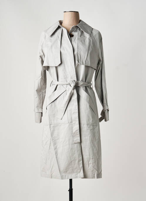 Trench tissage popeline sans capuche gris ARTLOVE femme