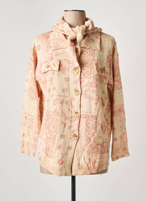 Gilet manches longues stretch rose MEISÏE femme