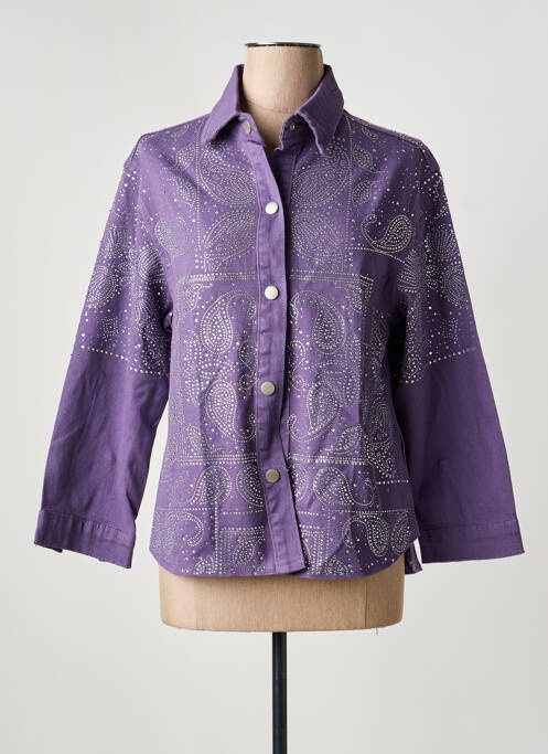 Veste casual col chemisier violet MEISÏE femme
