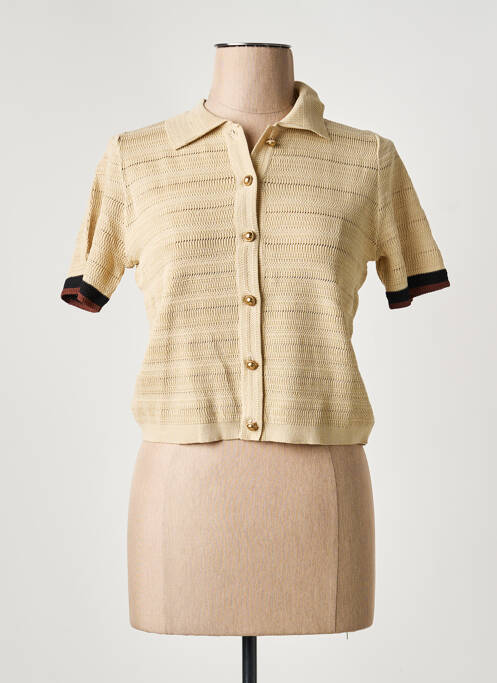 Gilet manches courtes fermeture boutonnée sur le devant beige ARTLOVE femme