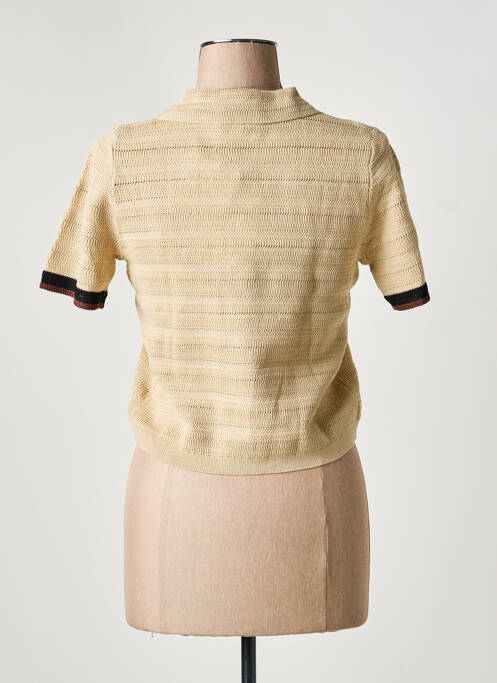 Gilet manches courtes fermeture boutonnée sur le devant beige ARTLOVE femme