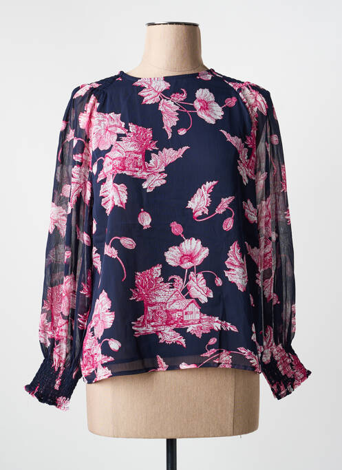Blouse imprimé fleurs manches longues bleu ARTLOVE femme