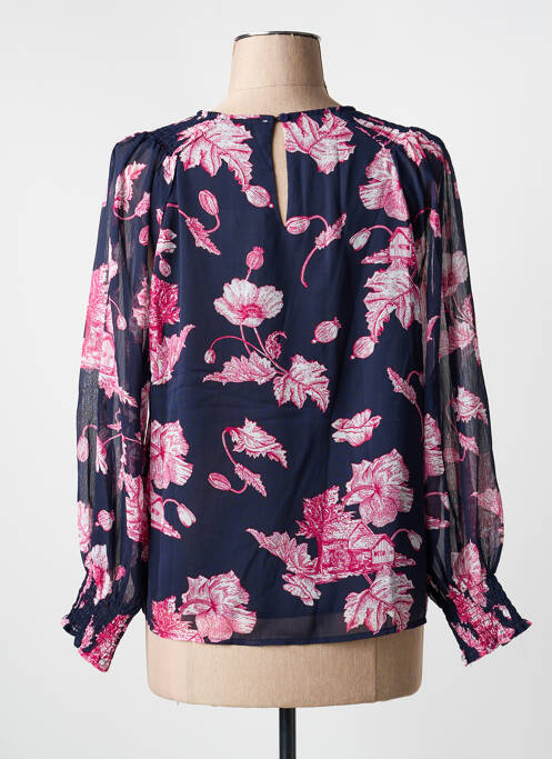 Blouse imprimé fleurs manches longues bleu ARTLOVE femme