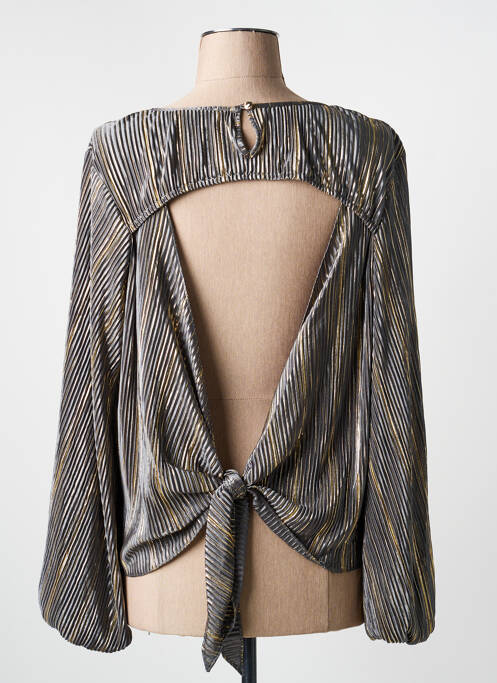 Blouse col rond manches longues gris MEISÏE femme