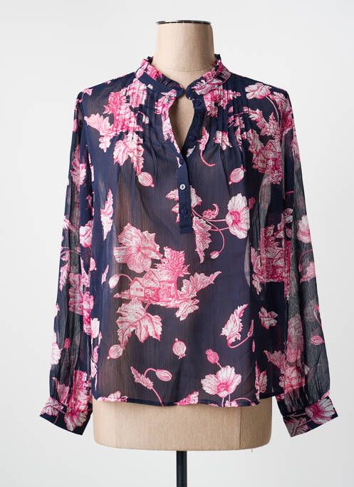 Blouse légère et transparente manches longues bleu ARTLOVE femme