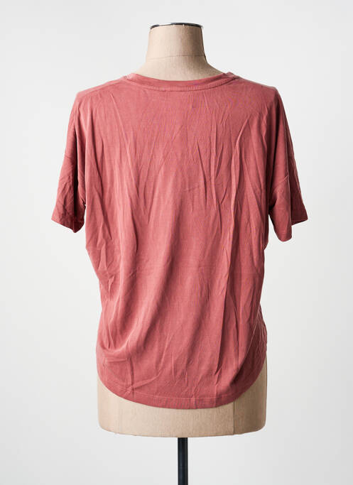 T-shirt col v manches courtes rose fonce ARTLOVE femme