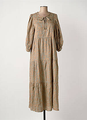 Robe longue manches longues manches longues beige MEISÏE femme