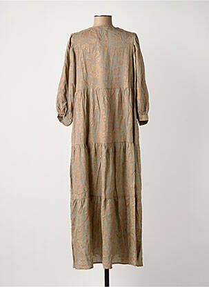 Robe longue manches longues manches longues beige MEISÏE femme