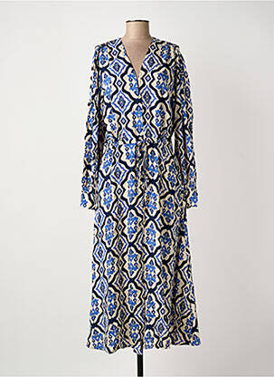 Robe longue manches longues manches longues bleu MEISÏE femme