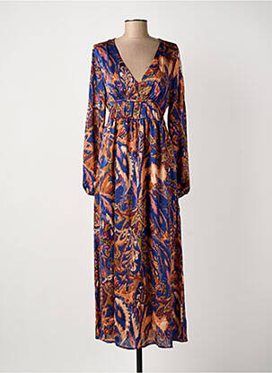 Robe longue manches longues manches longues bleu MEISÏE femme