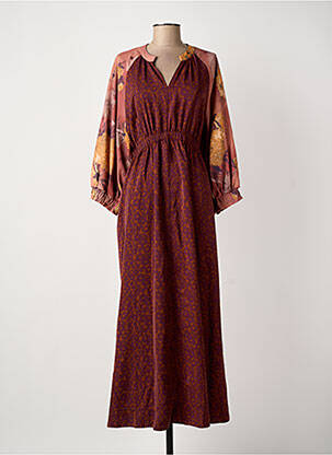 Robe longue manches longues manches longues rose MEISÏE femme