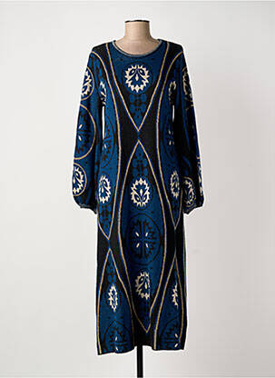 Robe pull stretch manches longues bleu MEISÏE femme