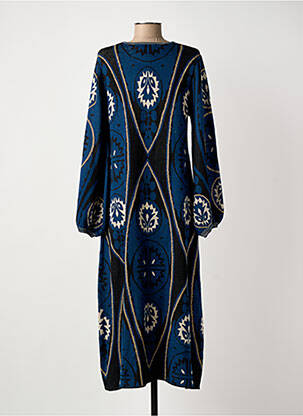 Robe pull stretch manches longues bleu MEISÏE femme
