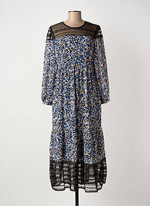 Robe longue manches longues manches longues bleu MEISÏE femme