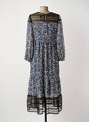 Robe longue manches longues manches longues bleu MEISÏE femme