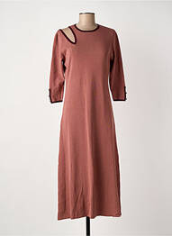 Robe longue coupe cintrée manches 3/4 rose MEISÏE femme