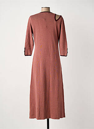 Robe longue coupe cintrée manches 3/4 rose MEISÏE femme