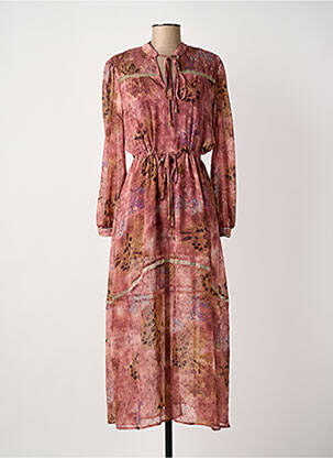 Robe longue manches longues manches longues rose MEISÏE femme