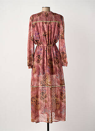 Robe longue manches longues manches longues rose MEISÏE femme