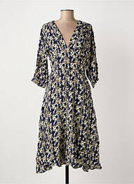 Robe mi-longue manches 3/4 manches 3/4 bleu ARTLOVE femme