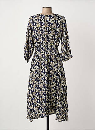 Robe mi-longue manches 3/4 manches 3/4 bleu ARTLOVE femme